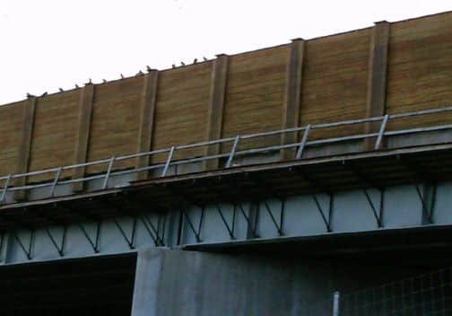 Plywall on a bridge