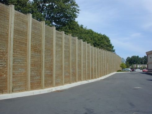 Plywall along a highway